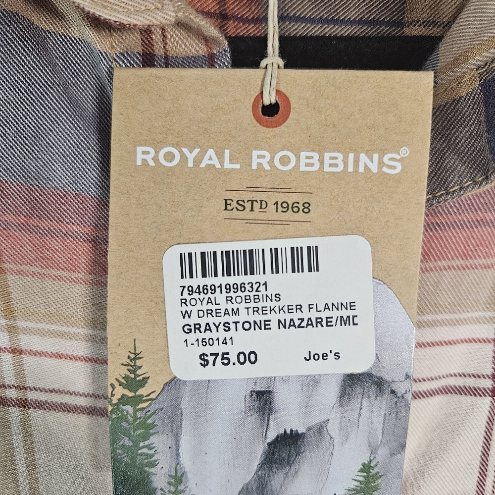 NWT  Royal Robbins Womens Dream Trekker Flannel Shirt Nazare Long Sleeve Medium - Picture 3 of 11